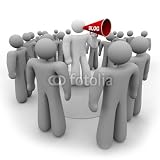 Wallmonkeys Peel and Stick Wall Decals - Blogger with Bullhorn and Audience - Removable Graphic