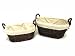 Seville Classics Hand Woven Oval Willow Basket Set, Light Mocha, 2-Piece Set