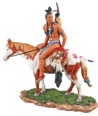Aketecha Indian On Horse Collectible Figurine Statue Sculpture Figure