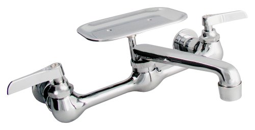 LDR 011-5400 Double-Handle Wall Mount Faucet with Soap Dish