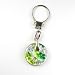Murano Glass Keyring Jewelry - Round L Green/Silver