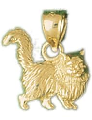 Dazzlers Solid 14k Gold 3 Dimensional Cat Charm Pendant Available in three colors from jewelsberry (weights: 3.3 grams only)
