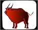 Mouse Pad with mooing, standing, bull, red, horns