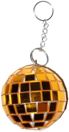 2" Gold Disco Mirror Ball Key Chain (Quantity = 3)