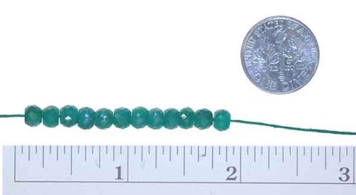 Emerald 5-5.5mm Faceted Rondelle Beads Large (12)