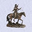 bear claw the indian warrior statue on horse sculpture