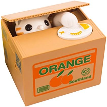 AutoOctoberlsy Greative Matic Stealing Coin Cat Kitty Piggy Bank Saving Box Money Box