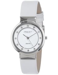 Johan Eric Womens JE6100-04-009L Arhus Diamond Round Stainless Steel Mother-Of-Pearl Dial Watch