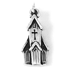 Buy Sterling Silver Church Charm by Bob Siemon