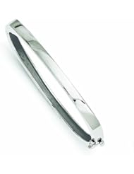 14K White Gold 4.8mm Polished Casted Hinged Bangle Bracelet