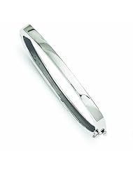 Genuine 14K White Gold White Gold 4.8mm Polished Casted Hinged Bangle Bracelet 23 Grams Of Gold 100% Satisfaction Guaranteed.