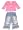 Lipstik - Infant Baby Girls Long Sleeved Pant Set, Pink, Denim (Size 6-12Months)