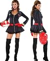 Forplay Flamin' Firefighter Costume, Black, S/M