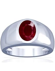 14K White Gold Oval Cut Ruby Solitaire Ring