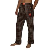 Mens MLB New York Mets Plaid Cotton Thermal Sleepwear / Pajama Pants - Black & Orange (Size: S)