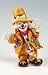 Clown Figurine - Yellow Suit & Long Tie, Hand-Painted, Posable, Porcelain, 7" Height