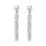 10K White Gold 0.12 ct. Diamond Drop Earrings