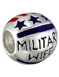 Sterling Silver Jewelry Kera "Military Wife" Bead Fits Pandora