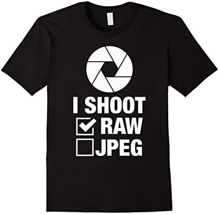 Men's I Shoot RAW Photographer T-Shirt Photography Cool Shirt XL Black