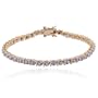 18k Yellow Gold Plated Sterling Silver Genuine Diamond Accent Bar Line Bracelet, 7.25"