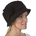 Sakkas Womens Wool Blend Foldable Cloche Bucket Hat with Flower Accent