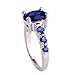 lingmei 7mm*9mm Oval & Round Cut CZ Created Sapphire Blue Women's Ring US Size