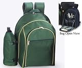On-The-Go Backpack Picnic Set for 2 With Detachable Wine Carrier - Green