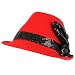 Ladies Winter Classic Wool Blend Fedora Trilby Sequins Bow Dancer Cap Hat Red