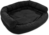 Hundesofa XXL 115 x 100cm Schwarz Hundebett Hundekorb