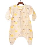 Happylifehere スリーパー ベビー あかちゃん 袖外せる 6重ガーゼ 綿100 (L, クラウン)