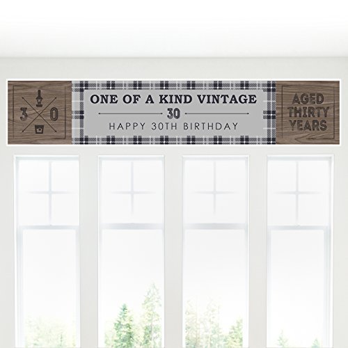 30th Milestone Birthday - Dashingly Aged to Perfection - Party Decorations Party Banner