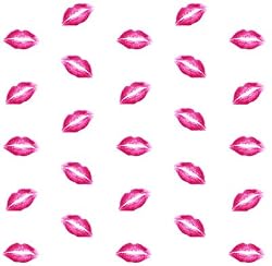 Sin in Linen Kiss Kiss Lips Fabric Shower Curtain, 100% Cotton Sateen
