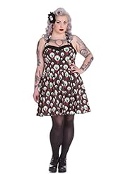 Plus Size General Print Halter Cotton/Elastane Mini Dress 