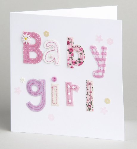 Baby Girl Fabric Letters Card