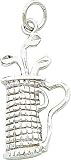 14K White Gold Golf Bag Charm Sports Jewelry Pendant