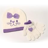 Urban Boundaries Toddler Girls I Heart Kitty Knit Beanie & Glove 2-Pack: Fits Sizes 2-4