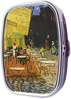 Cafe Terrace at Night by Van Gogh Customized Pill Box case holder Durable Stainless Steel Box case gift for Pocket or Purse