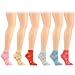 6 Pairs Peace Sign Ladies Low Ankle Socks Cotton Set