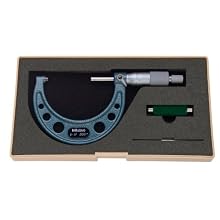 Mitutoyo 103-217 Outside Micrometer, Baked-enamel Finish, Ratchet Stop, 2-3" Range, 0.0001" Graduation, +/-0.0001" Accuracy