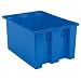 Akro-Mils 35300 Nest and Stack Plastic Storage and Distribution Tote, 29.5-Inch L by 19.5-Inch W by 15-Inch H, Blue, Case of 3
