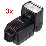 Neewer 3x YN462 Speedlite Flash for Sony DSLR Camera models (A900, A700, A500, A350, A300, A200, A100, A850, A580, A560, A550, A500, A450, A390, A380, A330, A290, A230) Minolta A7D and A5D models
