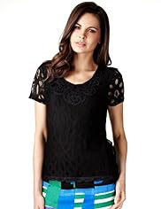 Per Una Cotton Rich Floral Lace Top
