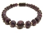 Sapphire Bracelet 01 Strand Blue Faceted Gemstone Black Magnet Crystal Healing
