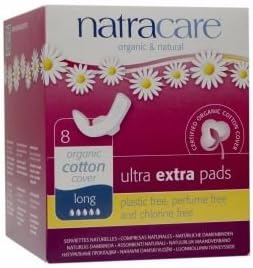 (8 PACK) - Natracare Ultra Extra Pads With Wings - Long | 8s | 8 PACK - SUPER SAVER - SAVE MONEY