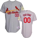 St. Louis Cardinals Jersey: Big & Tall Personalized Road Grey Authentic Jersey with 2011 World Series Participant Patch