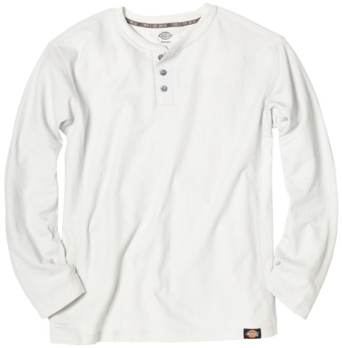 Dickies Mens Long Sleeve Performance Waffle Knit Henley, Glacier, Large