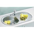Einbausp�le "Basic twin" 1 Becken mit Abtropffl�che