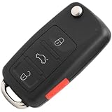 New 4 Buttons Flip Remote Entry Key Case For VW Volkswagen Jetta Passat Golf Beetle Rabbit GTI CC EOS No Chips Inside
