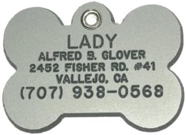 Bone Shaped Dog Cat Pet ID Tag Custom Engraved Acrylic Plastic 6 Colors &amp; 3 Sizes to Choose From (Message Seller with Engraving Information)