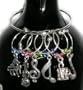 Wine Glass Charms set~ Music Themed~ Grand Piano, G-Clef, Violin, Drum, Sax